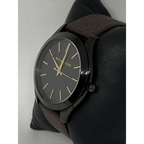 Michael Kors Slim Runway MK3221 Women's Brown Leather Analog Dial Watch JK594 - Picture 4 of 12